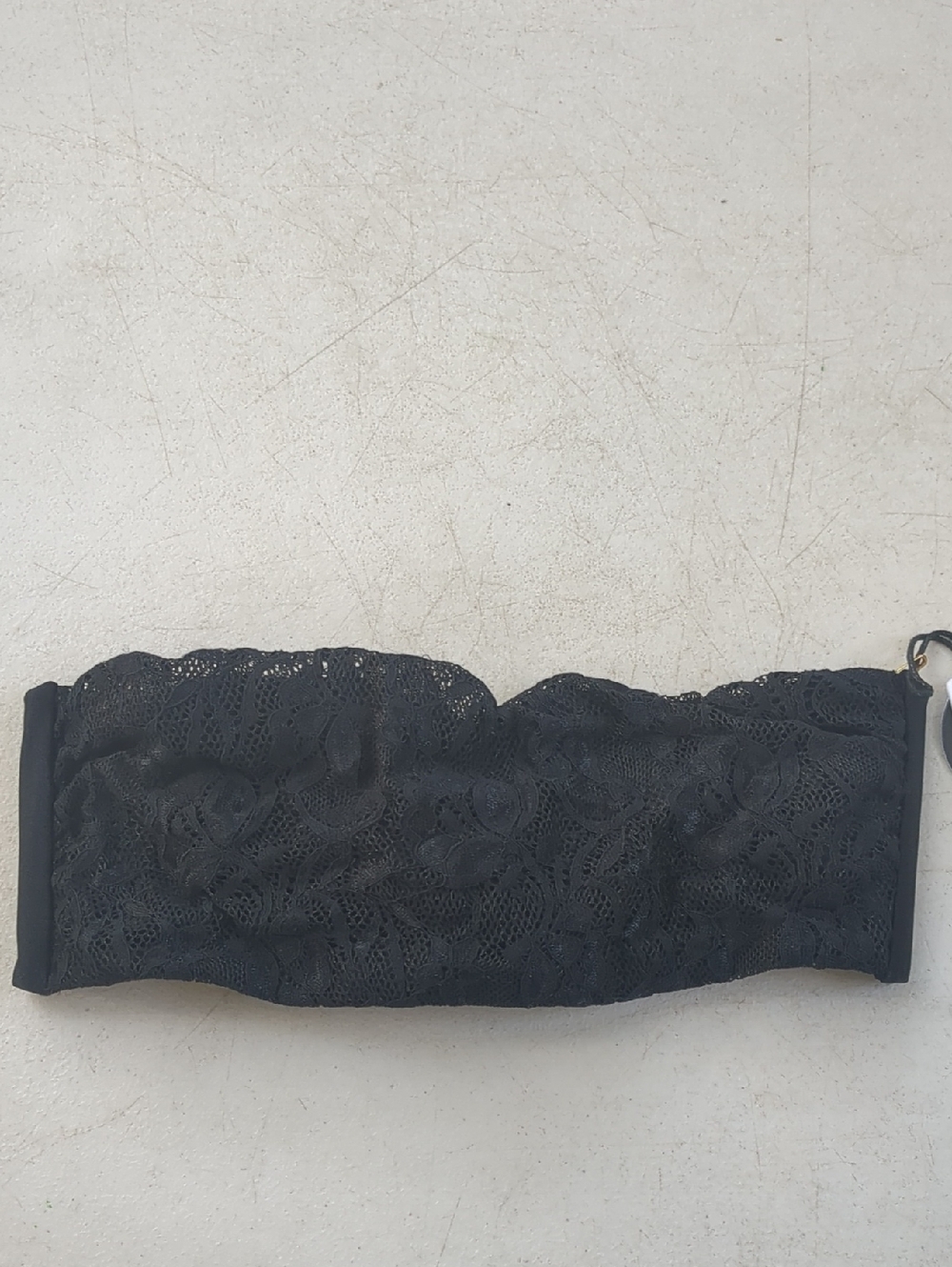 Amuse Society Black Lace Strapless Bandeau Bikini Top